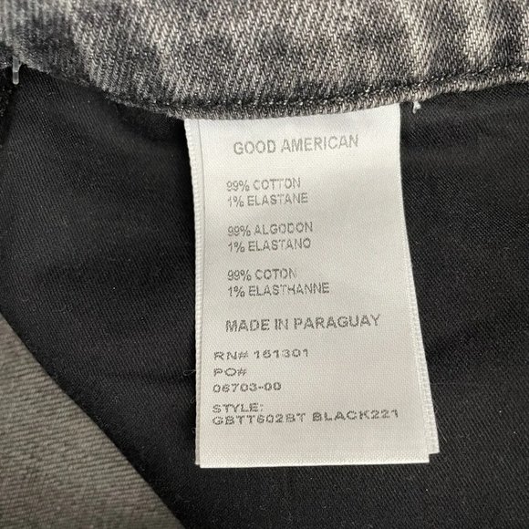 GOOD AMERICAN Good Boy Straight Jean Black 6 NWT High Waist Button Fly Curvy - Picture 10 of 11